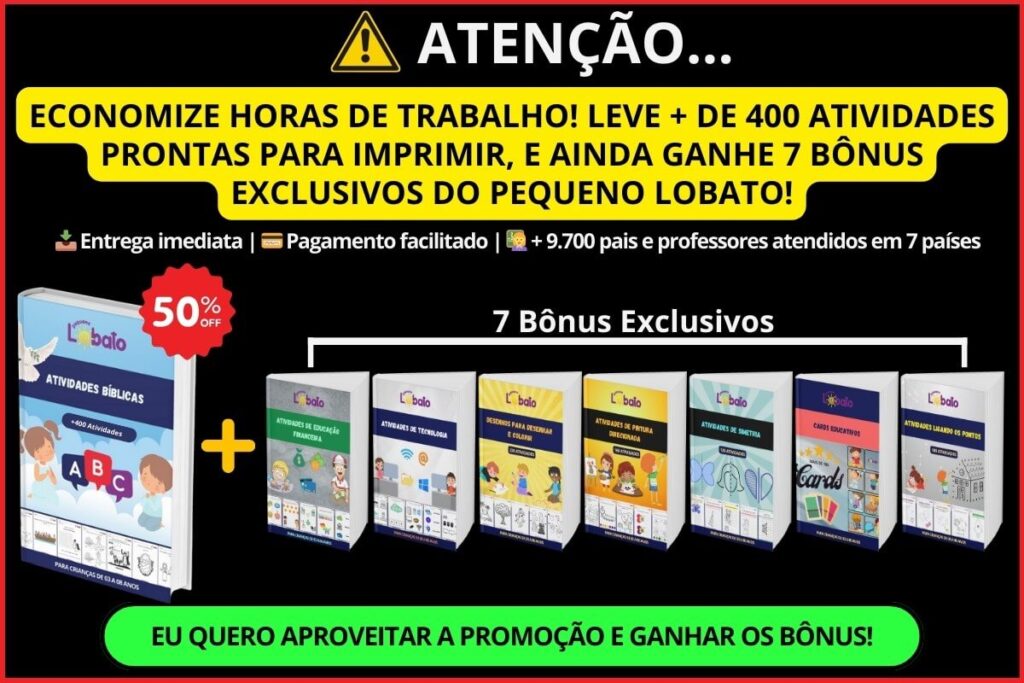 Pop Up MATERIAL COMPLETO DE ATIVIDADES BÍBLICAS PARA CRIANÇAS