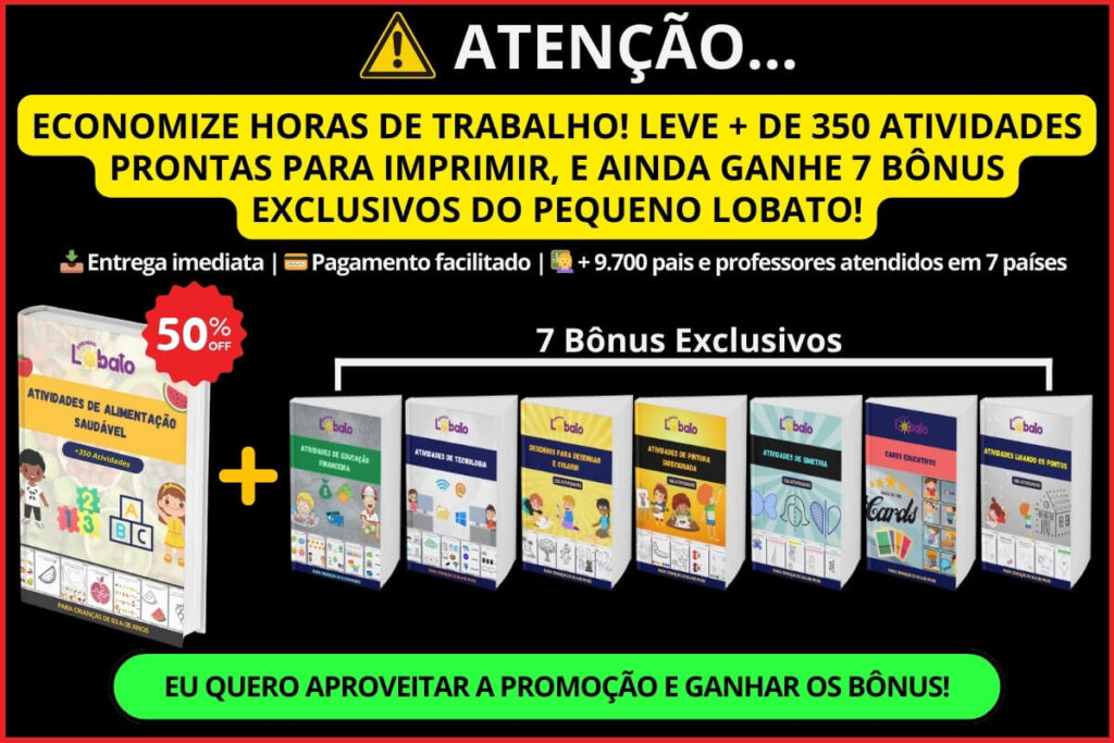 Pop Up MATERIAL COMPLETO DE ATIVIDADES DE ALIMENTAÇÃO SAUDÁVEL PARA CRIANÇAS