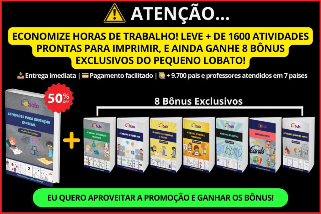 Pop Up MATERIAL COMPLETO DE ATIVIDADES PARA EDUCAÇÃO ESPECIAL