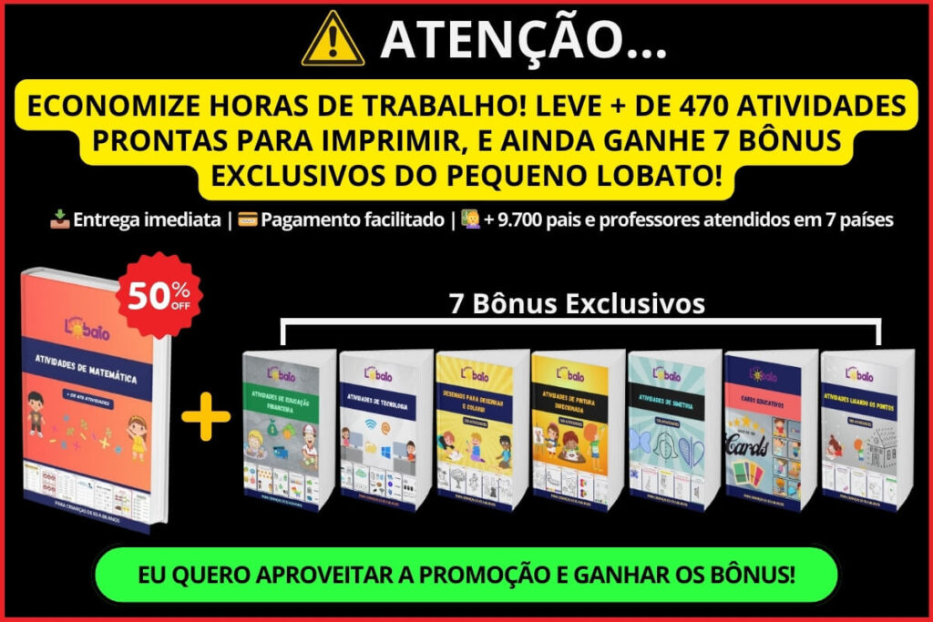 Pop Up MATERIAL COMPLETO DE ATIVIDADES DE MATEMÁTICA PEQUENO LOBATO