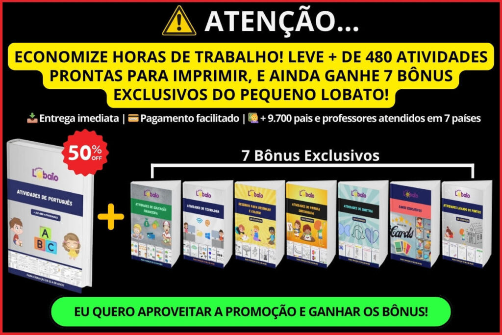 Pop Up MATERIAL COMPLETO DE ATIVIDADES DE PORTUGUÊS PARA CRIANÇAS