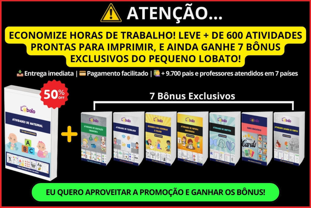 Pop Up MATERIAL COMPLETO DE ATIVIDADES DE BERÇÁRIO E MATERNAL