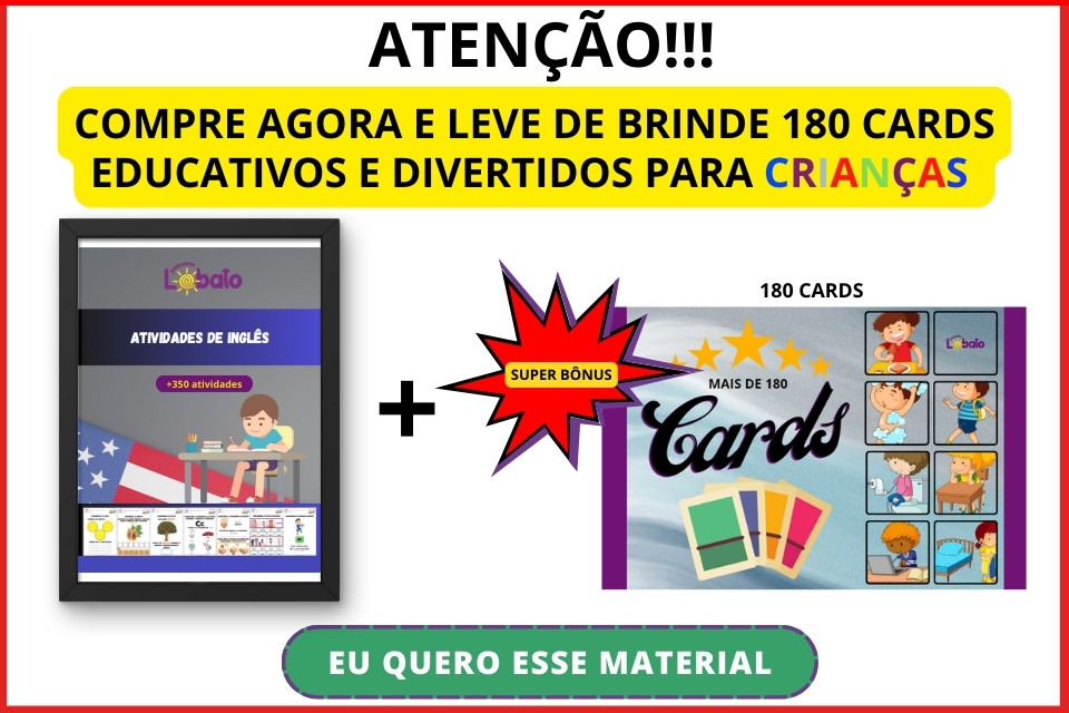 Pop Up de Inglês com Cards Educativos