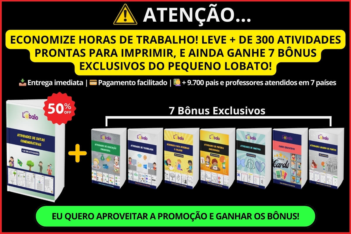Pop Up MATERIAL COMPLETO DE ATIVIDADES DE DATAS COMEMORATIVAS PARA CRIANÇAS