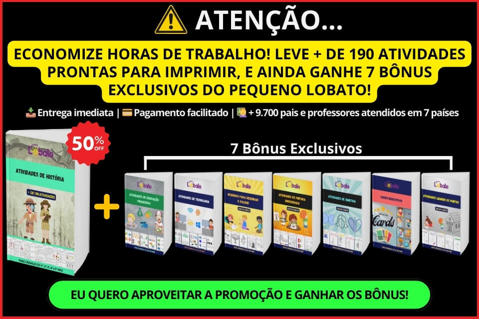 Pop Up MATERIAL COMPLETO DE ATIVIDADES DE HISTÓRIA PARA CRIANÇAS