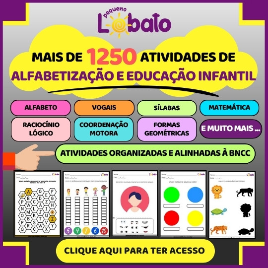 ATIVIDADES DE ALFABETIZAÇÃO E EDUCAÇÃO INFANTIL