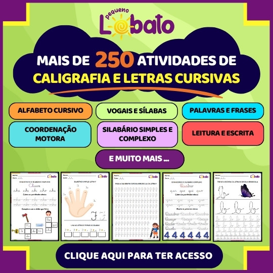 ATIVIDADES DE CALIGRAFIA E LETRAS CURSIVAS