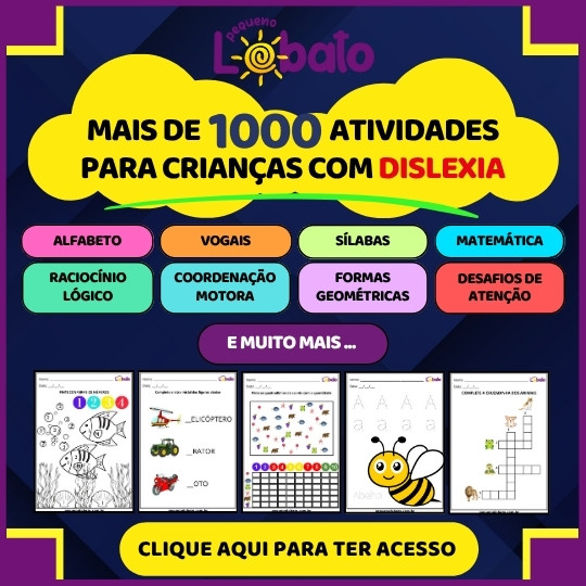 ATIVIDADES PARA CRIANÇAS COM DISLEXIA