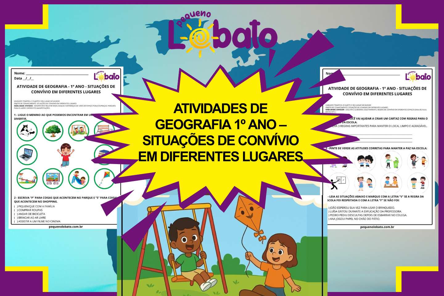 Atividades de Geografia 1º Ano - Situações de Convívio em Diferentes Lugares