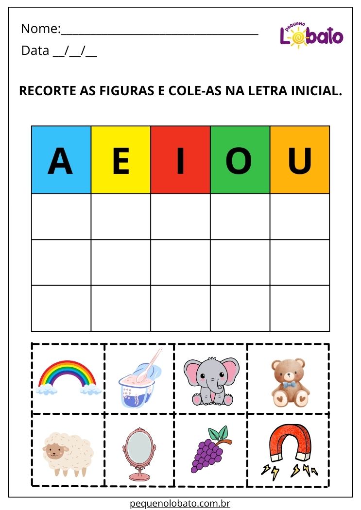 Atividade com o A, E, I, O e U
