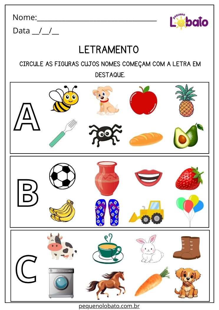 Atividade de letramento