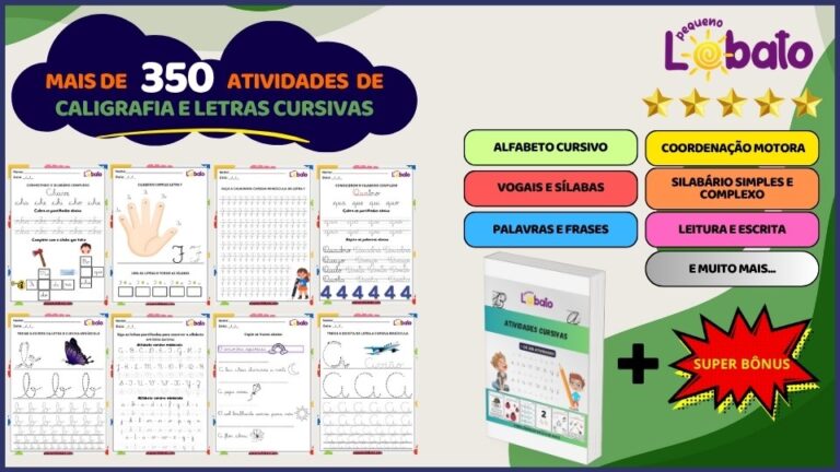 Atividades de Caligrafia e Letras Cursivas Pequeno Lobato