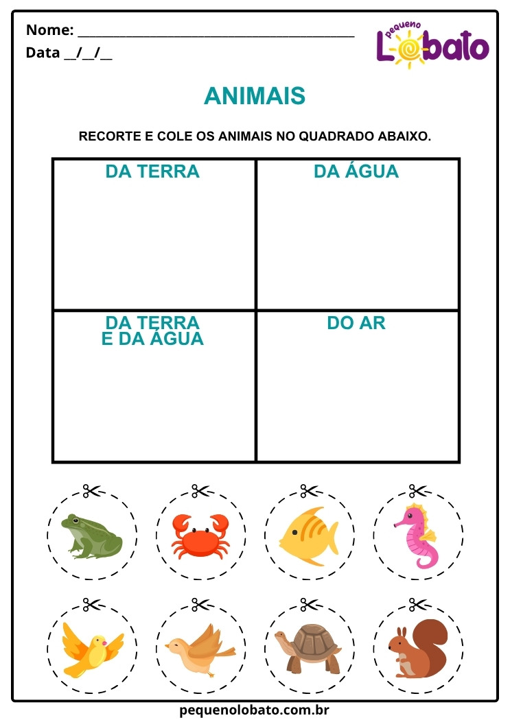 Atividade de Ciências 2º Ano sobre Seres Vivos no Ambiente com Recorte e Colagem para Imprimir