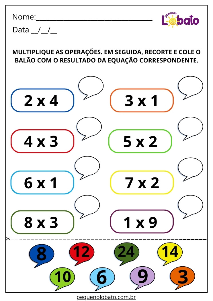 Atividade Lúdica de Matemática para Alunos com Autismo para Imprimir
