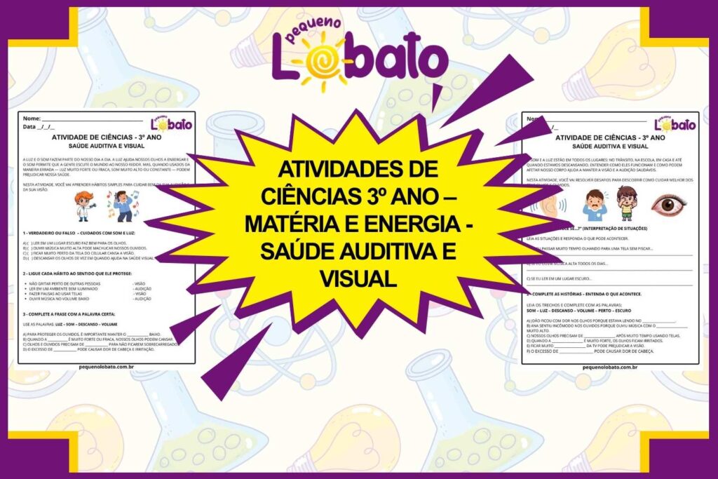 Atividades de Ciências 3º Ano – Saúde Auditiva e Visual