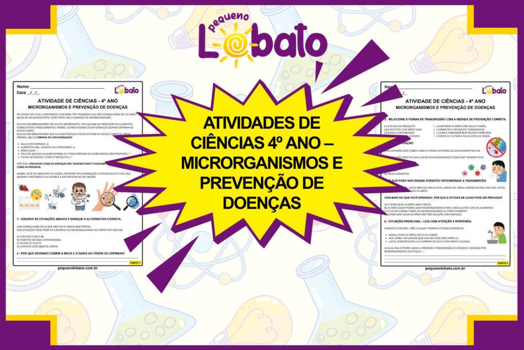 Atividades de Ciências 4º Ano – Microrganismos e Prevenção de Doenças