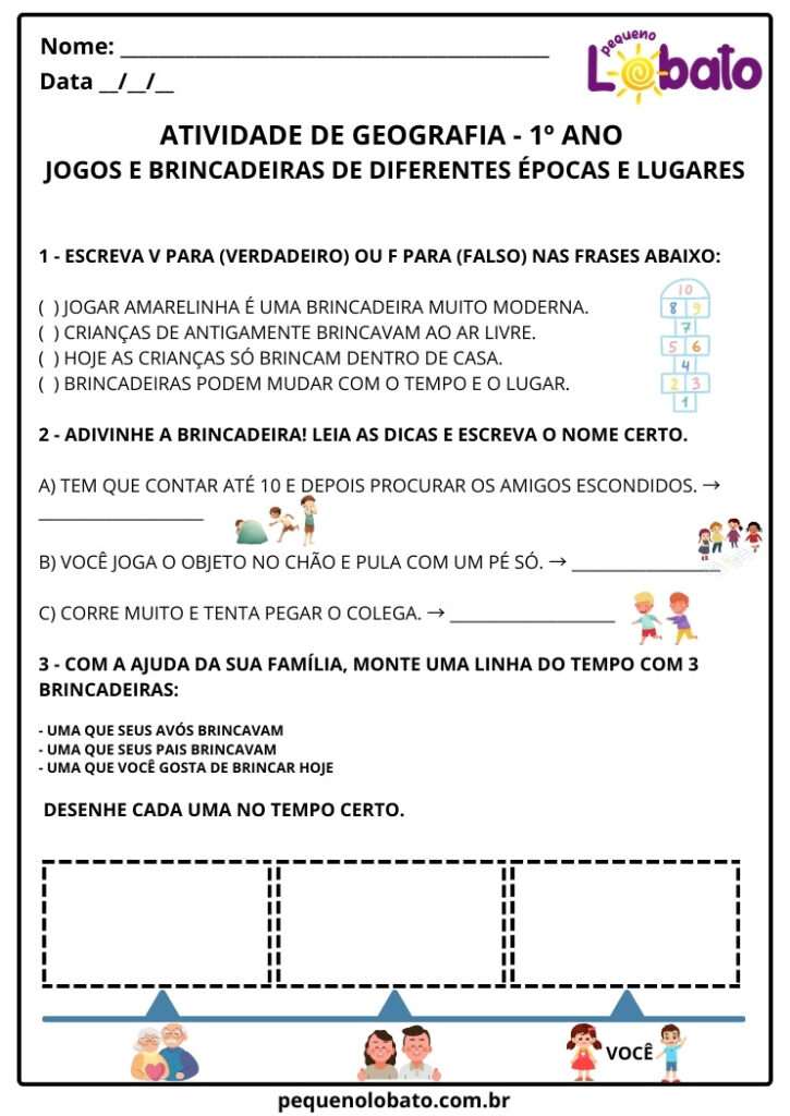 Atividades de Geografia 1º Ano – Jogos e Brincadeiras de Diferentes ...