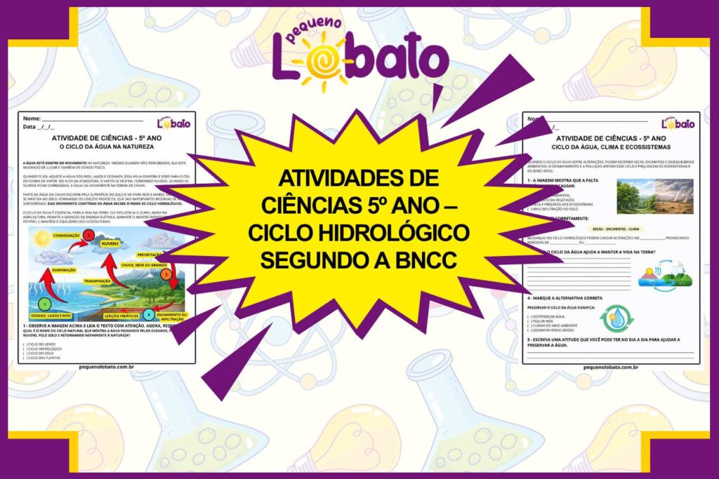 Atividades de Ciências 5º Ano – Ciclo Hidrológico segundo a BNCC