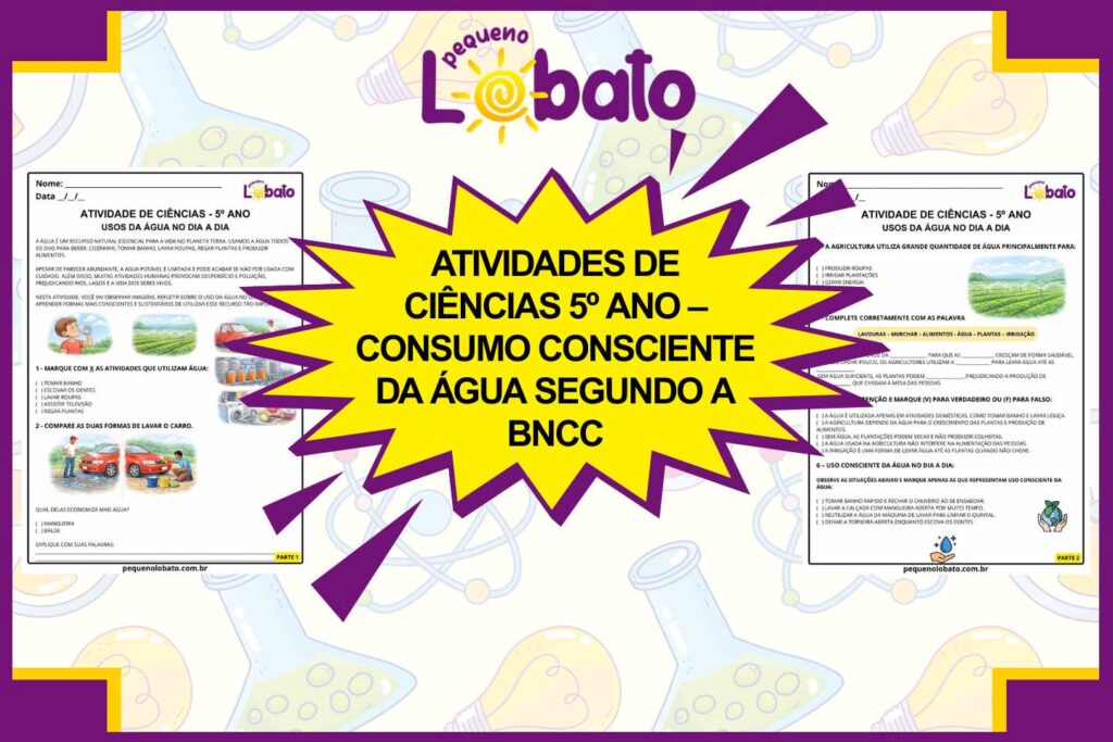 Atividades de Ciências 5º Ano – Consumo Consciente da Água segundo a BNCC