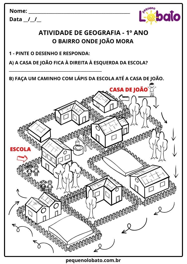 Atividade de Geografia 1º Ano – Pontos de Referência e Mapas Simples segundo a BNCC