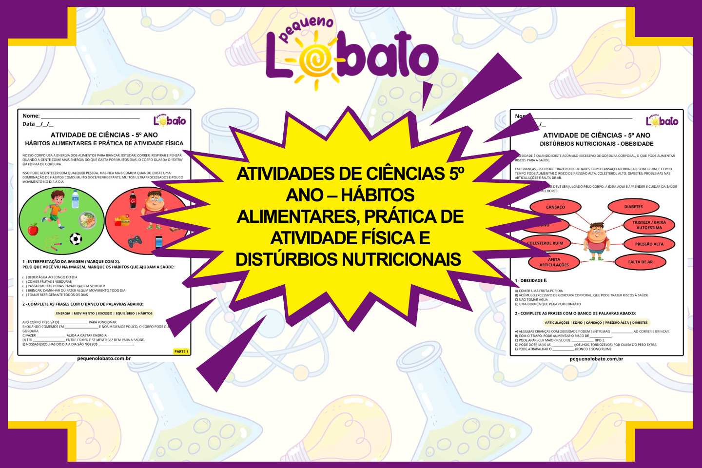 Atividades de Ciências 5º Ano – Hábitos Alimentares, Prática de Atividade Física e Distúrbios Nutricionais segundo a BNCC