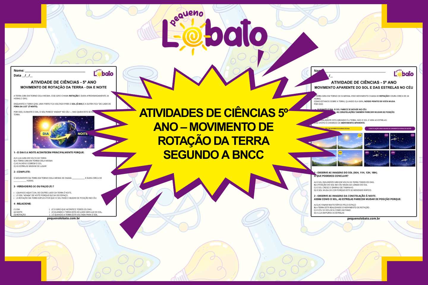 Atividades de Ciências 5º Ano – Movimento de Rotação da Terra segundo a BNCC