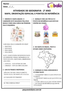 Atividades de Geografia 2º Ano – Localização, Orientação e ...