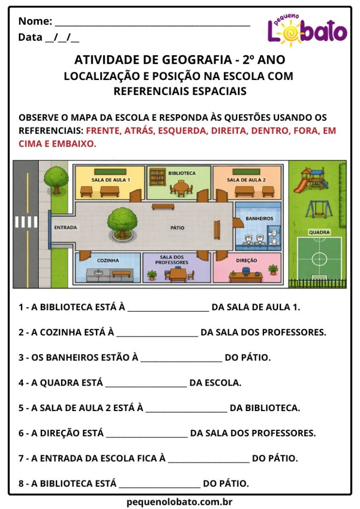 Atividades de Geografia 2º Ano – Localização e Posição em Diferentes ...