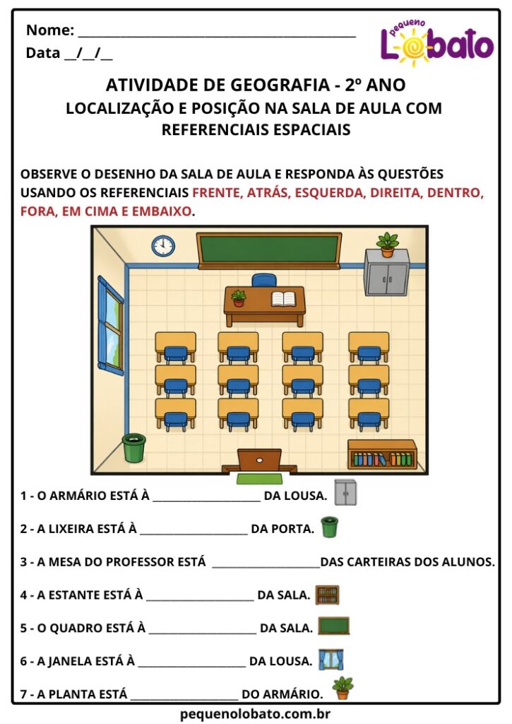 Atividades de Geografia 2º Ano – Localização e Posição em Diferentes ...