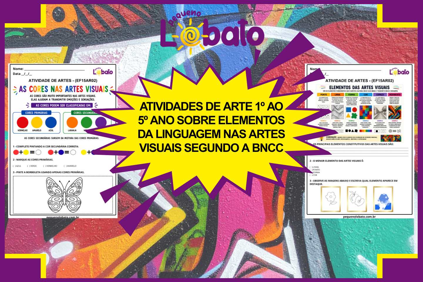 Atividades de Arte 1º ao 5º Ano sobre Elementos da Linguagem nas Artes Visuais segundo a BNCC