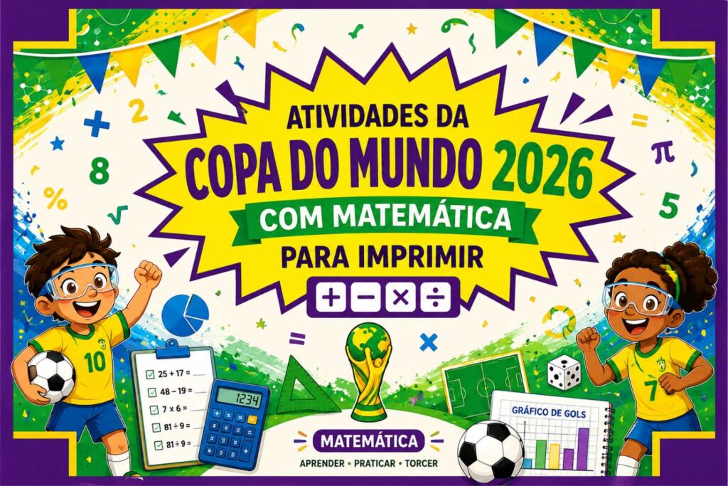 Atividades da Copa do Mundo 2026 com Matemática para Imprimir