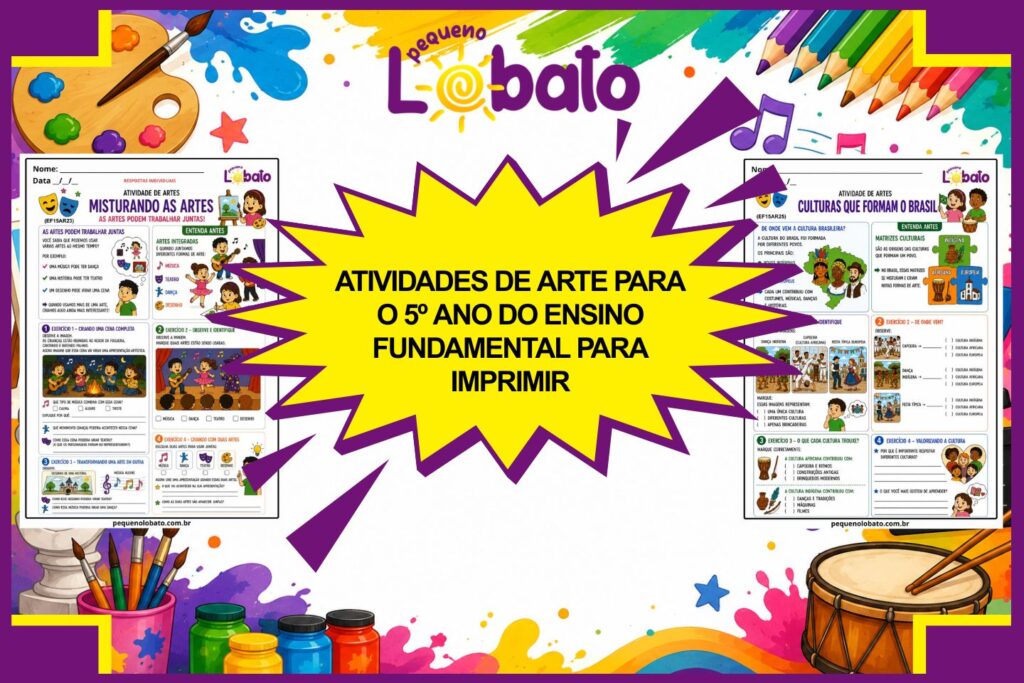 Atividades de Arte para o 5º Ano do Ensino Fundamental para Imprimir