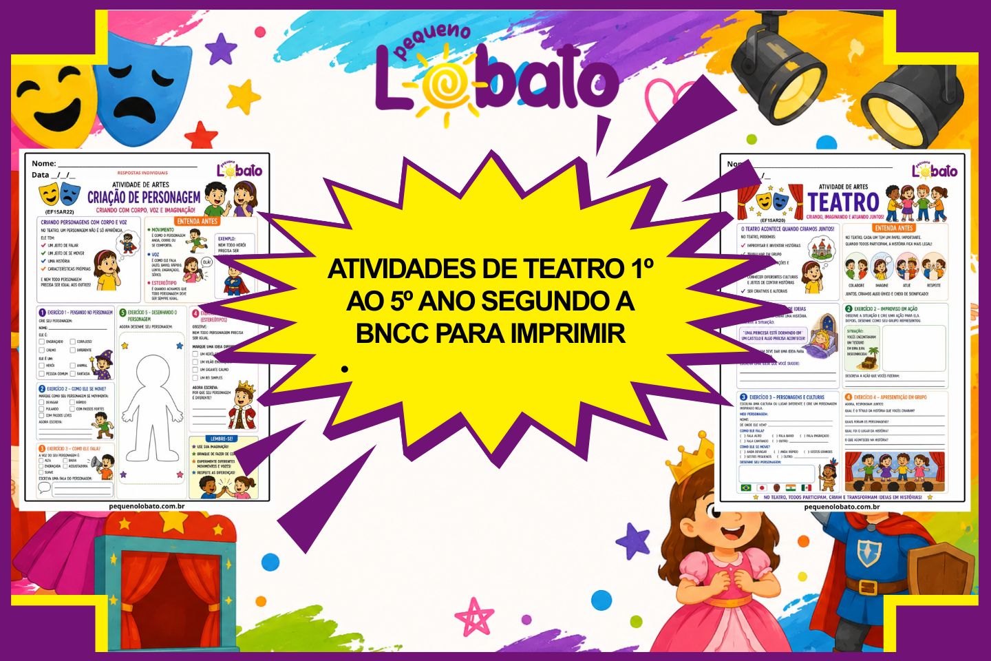Atividades de Teatro 1º ao 5º Ano segundo a BNCC para Imprimir