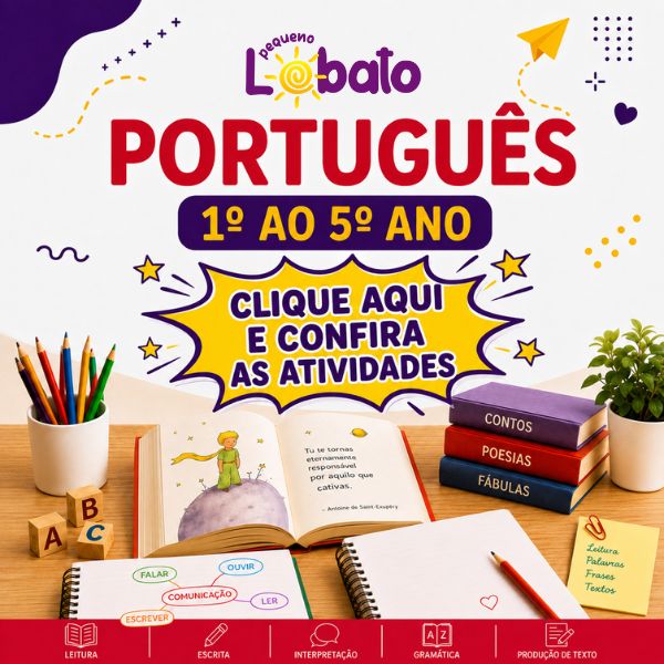 Material com Atividades de Português segundo a BNCC para imprimir