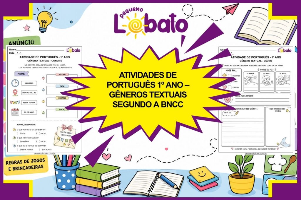 Atividades de Português 1º Ano – Gêneros Textuais segundo a BNCC
