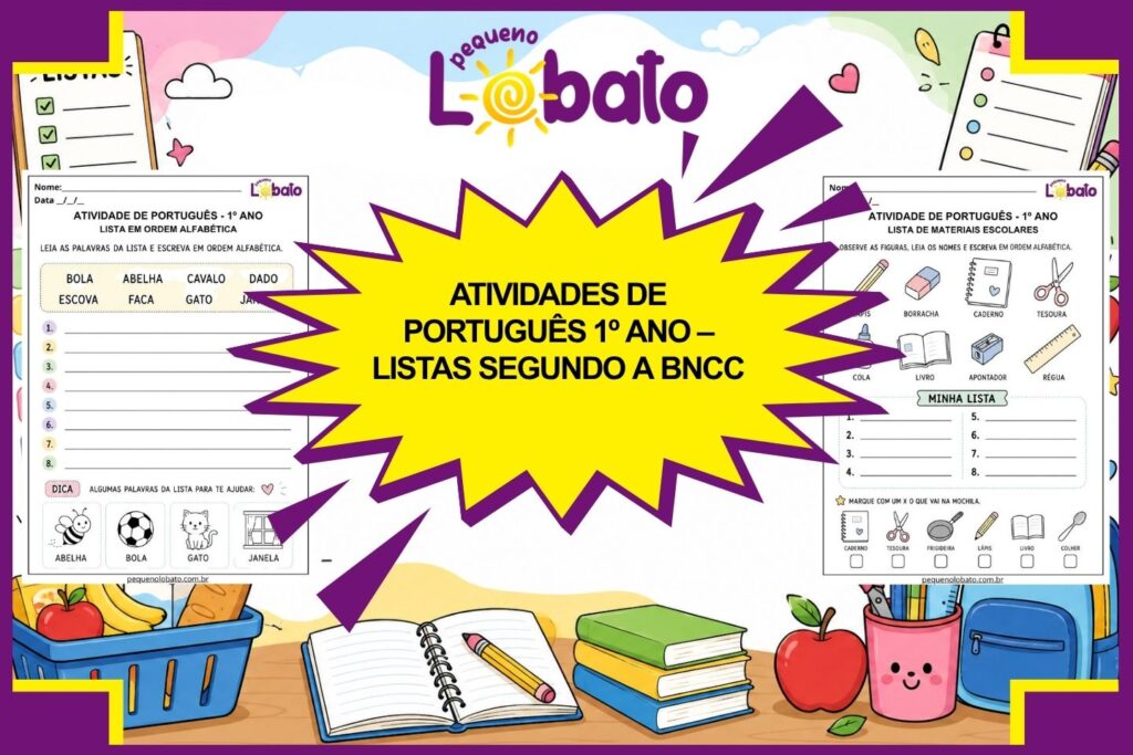 Atividades de Português 1º Ano – Listas segundo a BNCC