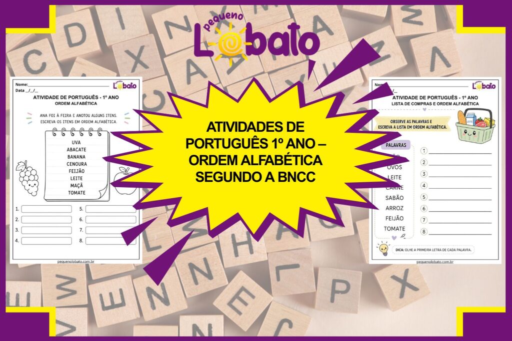 Atividades de Português 1º Ano – Ordem Alfabética segundo a BNCC