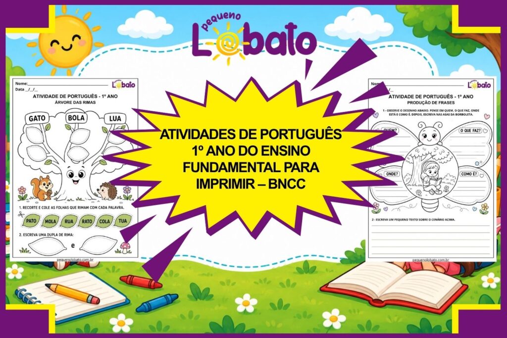 Atividades de Português 1º Ano do Ensino Fundamental para Imprimir – BNCC