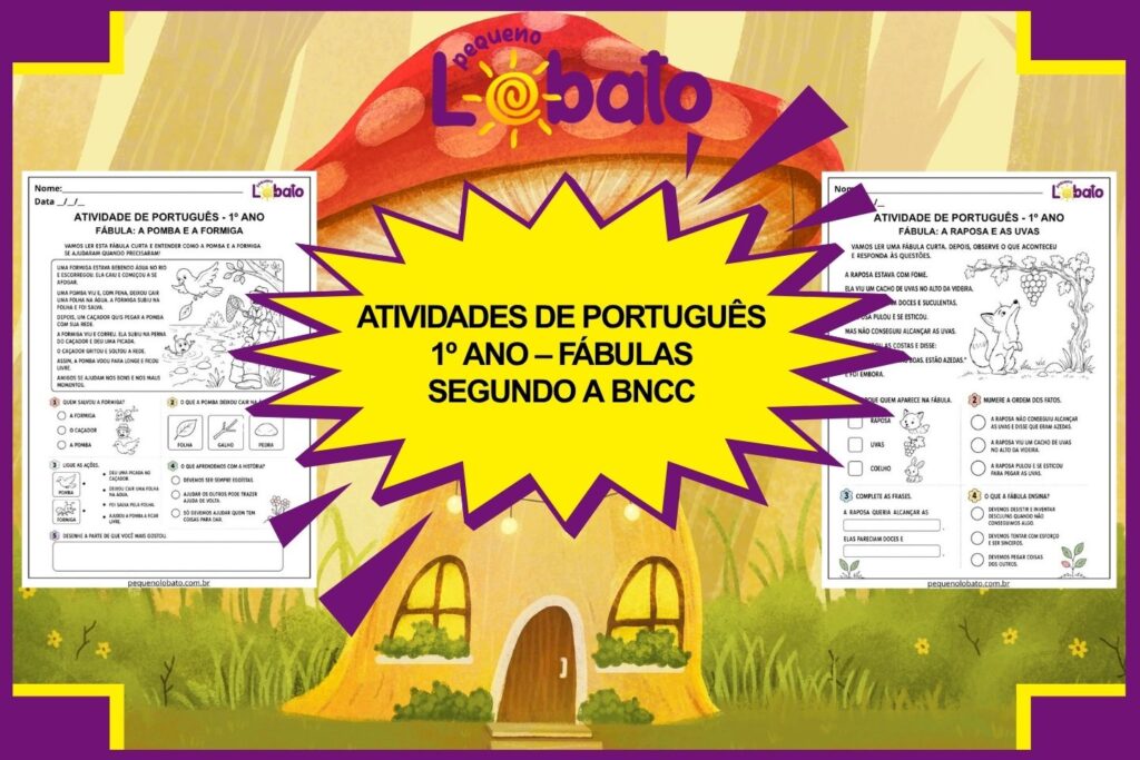 Atividades de Português 1º Ano – Fábulas segundo a BNCC