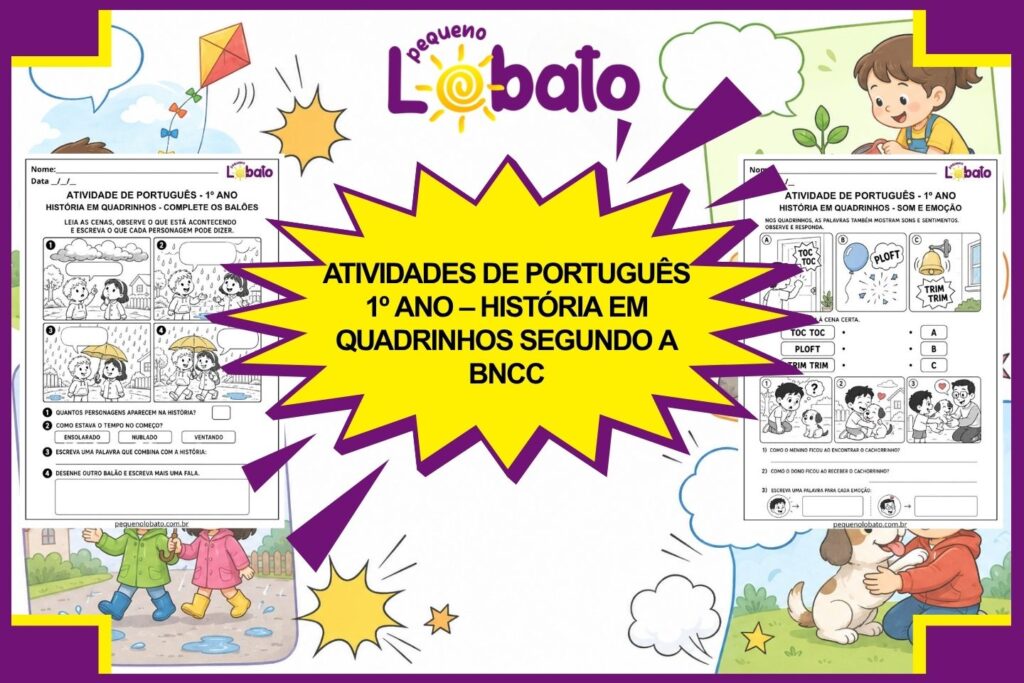 Atividades de Português 1º Ano – História em Quadrinhos segundo a BNCC