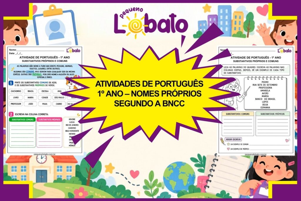 Atividades de Português 1º Ano – Nomes Próprios segundo a BNCC