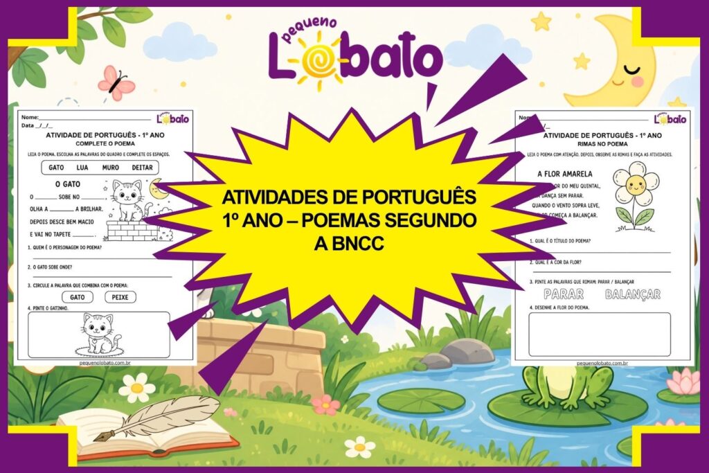 Atividades de Português 1º Ano – Poemas segundo a BNCC