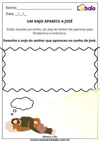 Atividade Bíblica sobre José e o Anjo que Aparece em Sonho