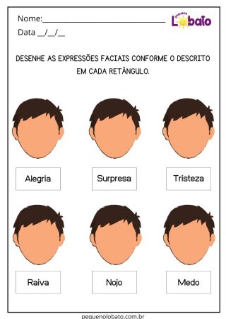 Atividade com Emoções para TEA para Imprimir