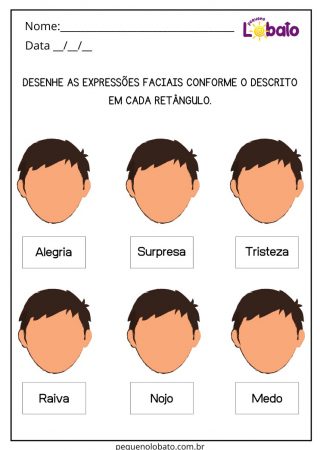 Atividade com Emoções para TEA para Imprimir