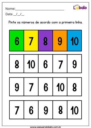 Atividade com Números e Cores para Crianças Deficiência Intelectual