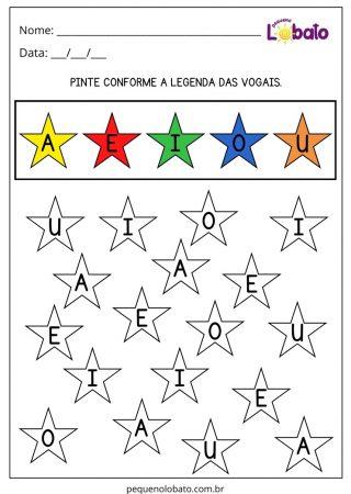 Atividade com Vogais para Alunos com Dislexia para Imprimir