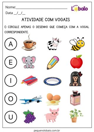 Atividade com Vogais para Alunos com TOD