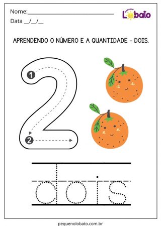 Atividade com o Número 2 para Alunos com Dislexia para Imprimir