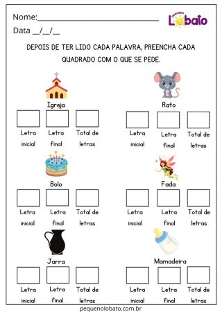 Atividade de Alfabetização para Alunos com TOD